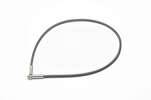 phiten Necklace RAKUWA Magnetic Titanium Necklace Metal Top V Type Platinum Blac - Picture 1 of 7