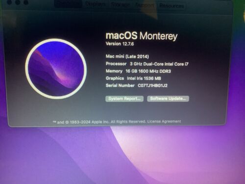 Apple Mac Mini A1347 3.0GHz i7 16GB RAM 500GB SSD Excellent Condition! - Afbeelding 4 van 7