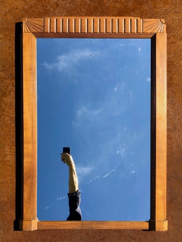 1930 GRAND MIROIR ART-DECO MODERNISTE BAUHAUS - Imagen 6 de 7