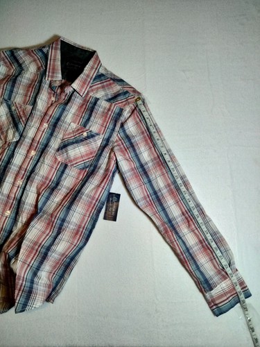 NWT American Rag Men’s Large Red Plaid Shirt Long Sleeve Casual WPL8046 - Picture 3 of 9