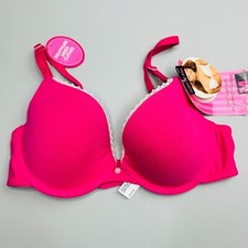 New Maidenform Push Up Bra 34B Cotton Blend Pink Underwire Adjustable 09279