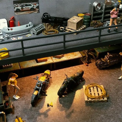 Diorama 1/64 Car Garage Model LED Lighting Car Parking Lot Scene Display Model - Picture 11 of 13