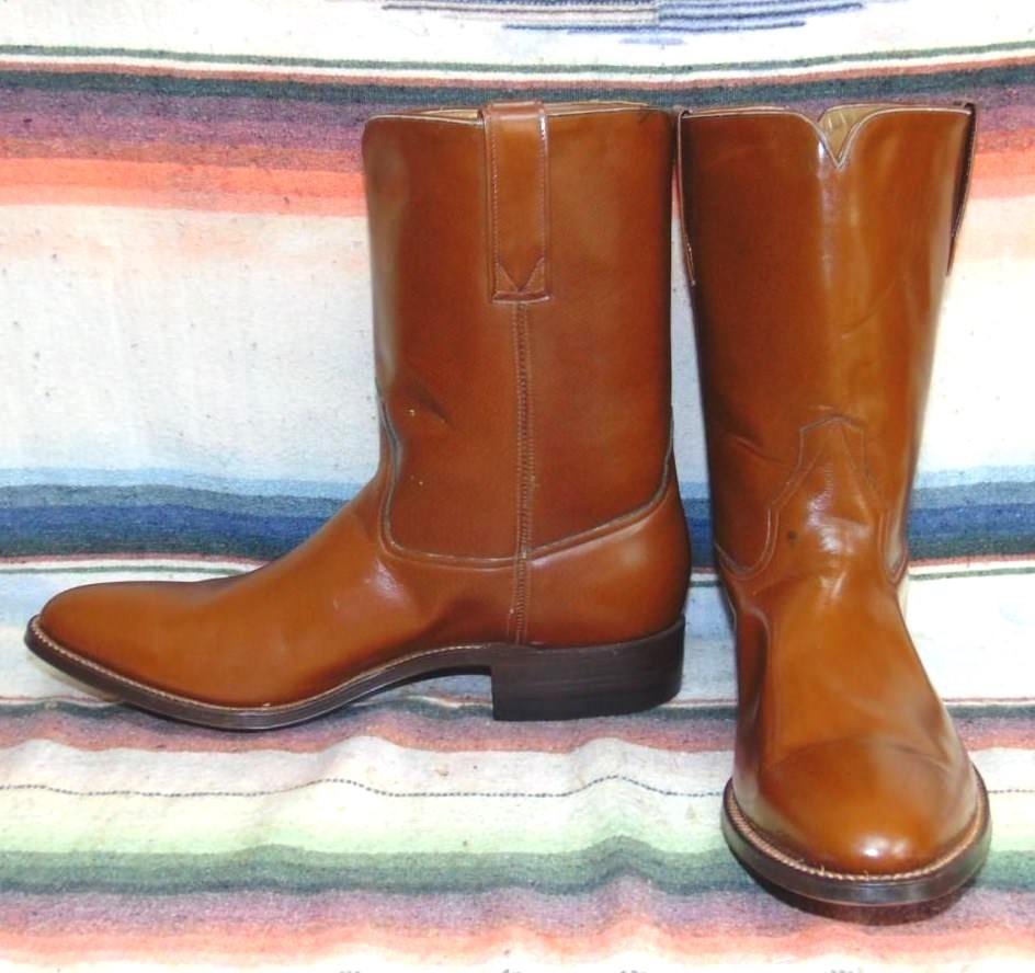 Mens Vintage Short Brown Leather Cowboy Boots 12 B New In Box Mens Vintage Short Brown Leather Cowboy Boots 12 B New In Box