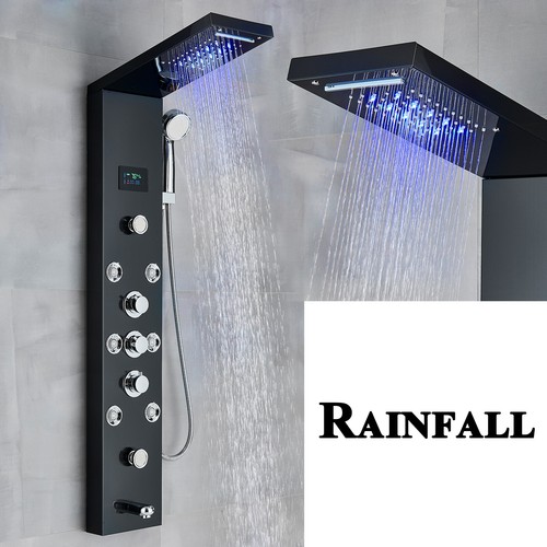 Duschpaneel Edelstahl LED Wasserfall Regendusche Massage Duschsäule Duscharmatur - Bild 15 von 220