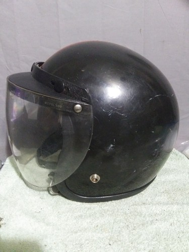 Vintage Norcon TW-1 Motorcycle Helmet Size Med. 1974 + Face Shield Made USA