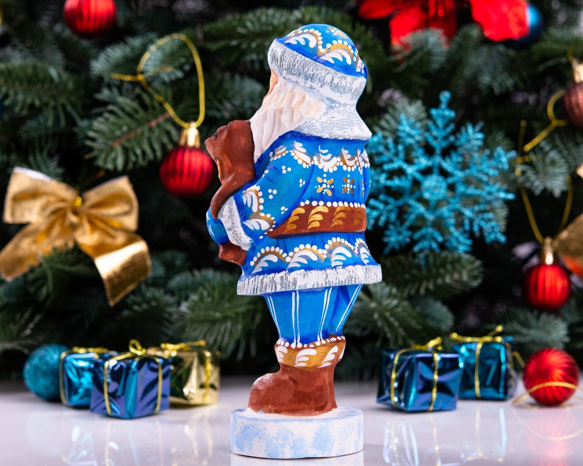 Wooden Santa with Bear 7
