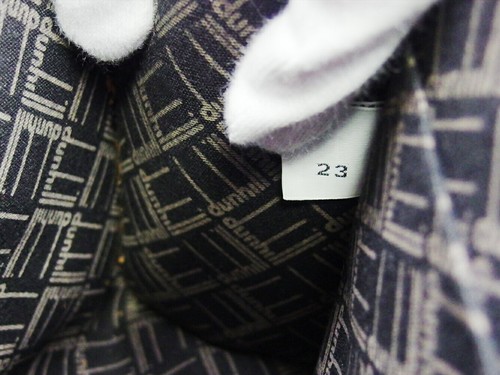 DUNHILL Clutch Bag Herringbone Gray Gray PVC x Leather Authentic USED T20233 - Picture 9 of 10