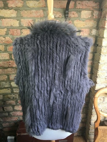 Fur Size Luxurious Grey Large Blend Gilet Raccoon Mauve amp; Rabbit Real SP5qndwAP