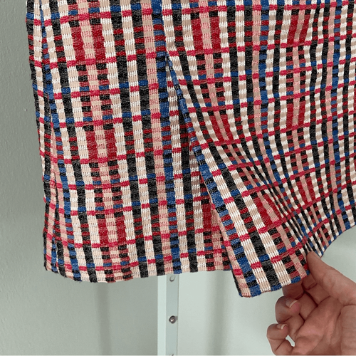 Akris Punto Textured Check Inverted Pleat Mini Skirt size 2 - Picture 3 of 8