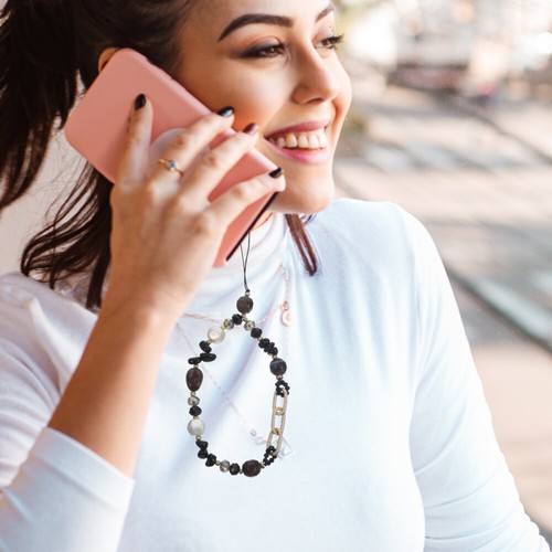 3-pak kolorowych koralików łańcuszek do telefonu komórkowego biuro miss urocza smycz - Zdjęcie 10 z 12