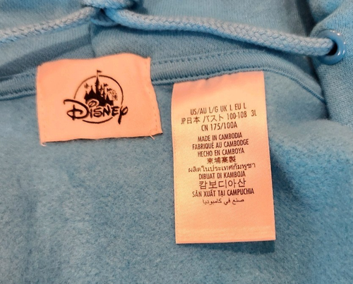 Disney Parks Disneyland 2024 Zip-Up Hoodie for Women's Blue LG Tinker Bell, Buzz - Picture 5 of 6