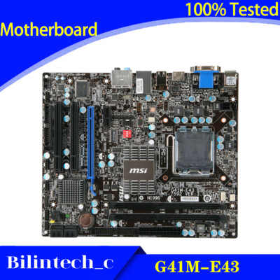 FOR MSI G41M-E43 Motherboard Supports LGA775 VGA+DVI+ 8G DDR3 G41 Intel