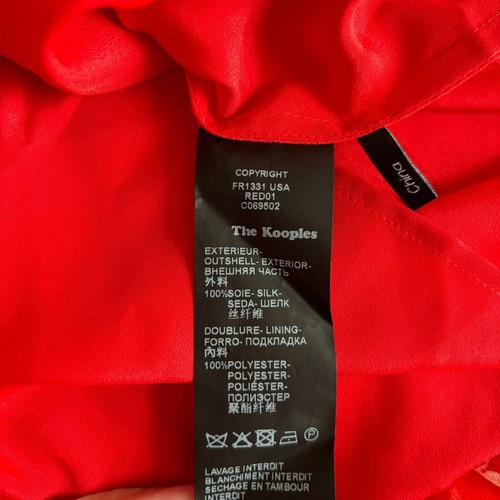 Abito floreale The Koople in seta crepon linea tratteggiata - rosso taglia US M $425 - Foto 8 di 10