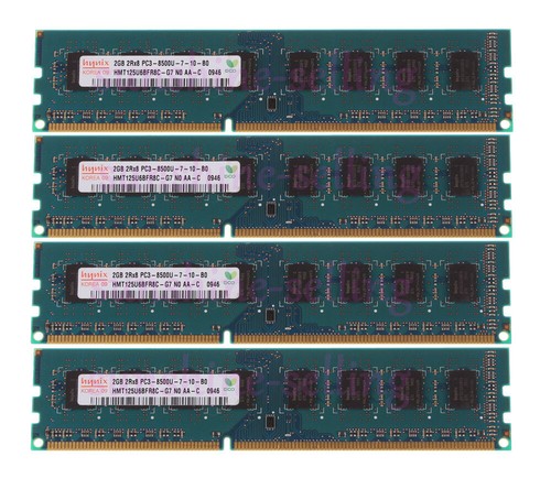 Hynix 4X 2GB DDR3 2RX8 PC3-8500U 1066MHz 240PIN DIMM Desktop memory RAM DIMM @66 - Picture 1 of 7