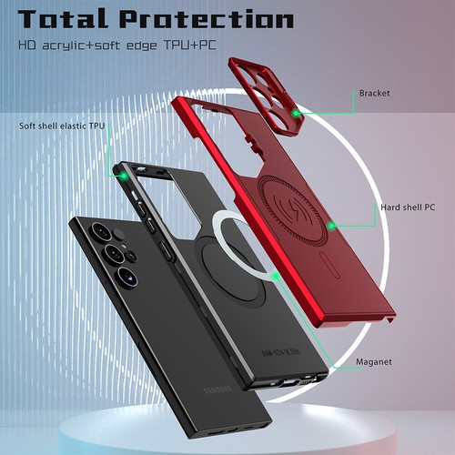 Samsung Galaxy S24 Ultra S24 Plus Magnetic Case Camera Kickstand Case Cover - Picture 17 of 43
