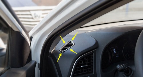 Steel Black Dashboard Side Vent Overlay Cover 2PCS For Hyundai Elantra 2017-2020 - Bild 7 von 12
