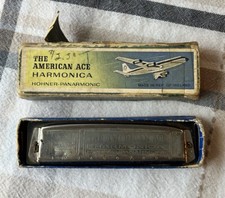 1970's The American Ace Harmonica Hohner Vintage Original Box USED BinGX
