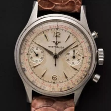 WITTNAUER Chronograph Landeron 129 17J Automatic Vintage 2 Register Champagne