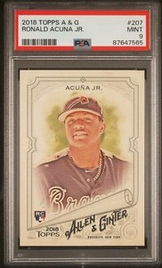 2018 TOPPS ALLEN & GINTER RONALD ACUNA JR #207 ROOKIE RC PSA 9 MINT BRAVES 