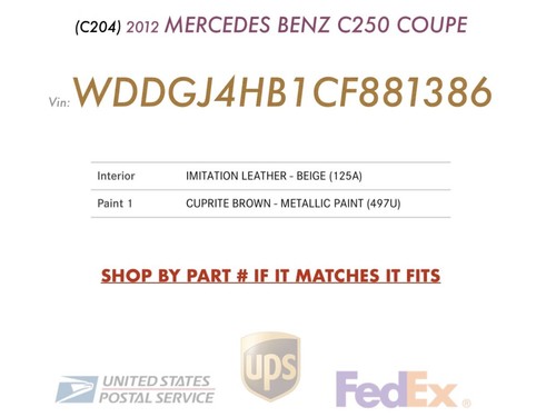 W204 C204 Mercedes 2012 C250 Front Left Side Door Panel Tweeter Speaker Cover - Picture 8 of 8