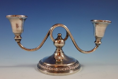 Talisman Rose by Frank Whiting Sterling Silver Console Candlestick Set 2pc #2365 - Picture 3 of 9