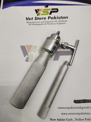 Hand Drill With Chuck & Key Manual Orthopedic Veterinary Instruments Top Quality