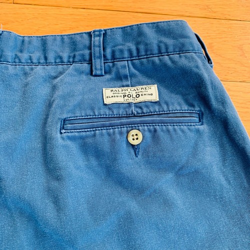 Vintage POLO RALPH LAUREN Shorts Mens 36 Blue Chino Prospect Cotton - Picture 4 of 9