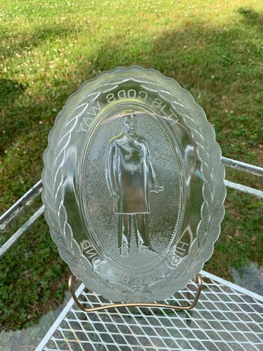 EAPG McKinley Assassination Commemorative Bread Plate 1901 US Glass God's Way - Picture 11 of 12