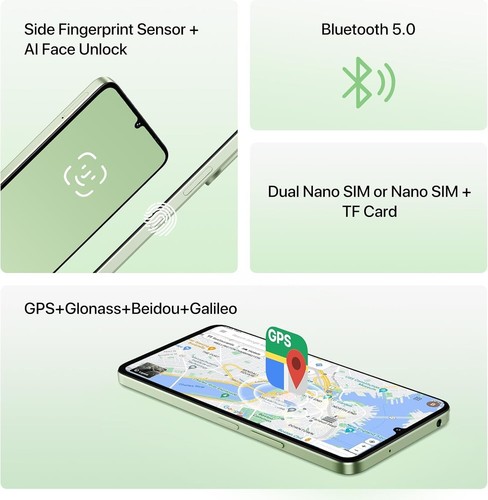 UMIDIGI G9T 8GB+128GB Dual SIM  6.75'' Octa Core Android 14  Unlocked Smartphone - Picture 4 of 6