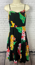 Old Navy Dress Small Women's Black Floral Hawaiian Sundress (A35)