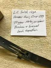 L.C. Smith 12 ga Hammer Gun, Trigger plate, repaired