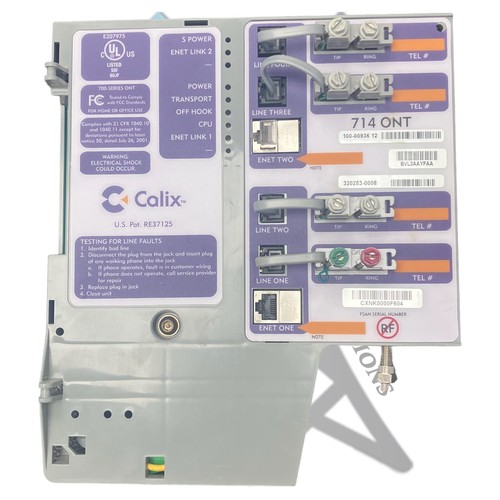 Calix, 100-00936 12, BVL3AAY, 714 ONT MODULO TERMINAZIONE RETE OTTICA, AF82123 - Foto 2 di 3