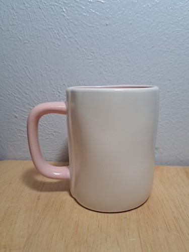 Rae Dunn Artisan Collection by Magenta Hot Chick White Pink Handle Coffee Cup - Picture 3 of 6
