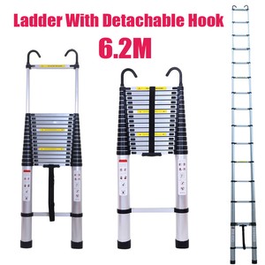 6.2m Telescopic Ladder Extendable Multi-Purpose Aluminum Folding Step Safe Hook 6.2m Telescopic Ladder Extendable Multi-Purpose Aluminum Folding Step Safe Hook