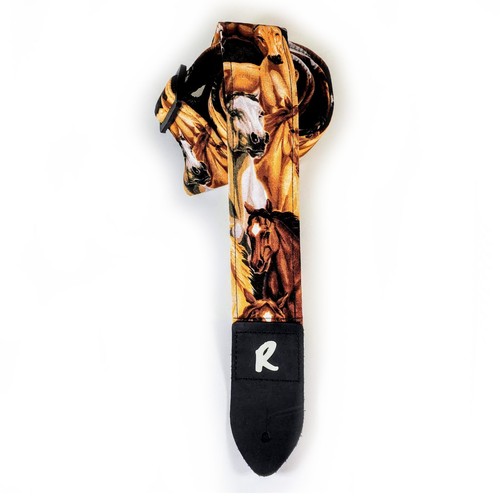 Correa de guitarra para caballo - Correa de guitarra para correr caballos marrón y gris - Country - Imagen 4 de 9