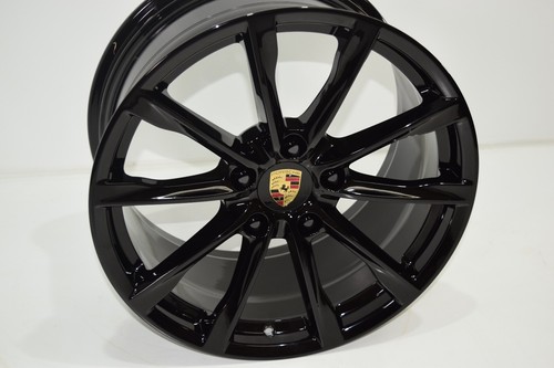 19" PORSCHE CAYMAN BOXSTER Factory OEM WHEELS ORIGINAL Gloss Black 718 982 - Picture 10 of 11