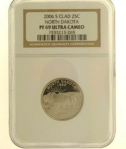  2006 S Clad 25C North Dakota NGC PF69  Ultra Cameo C0032