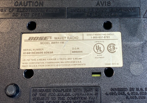 Bose Wave Radio AWR1-1W Alarm Clock AM/FM Stereo With Remote tested - see video - Picture 8 of 13