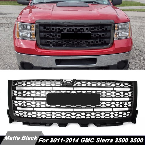 Fit 2011-2014 GMC Sierra 2500HD Denali Duramax Matte Black Front Upper Grille US