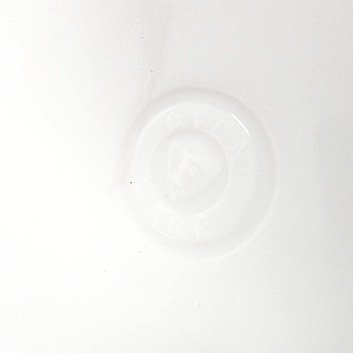 Bundesofenware weiß Milchglas Tiefenteller Schale 1 Zoll Seiten 9 Zoll rund weiß - Bild 9 von 10