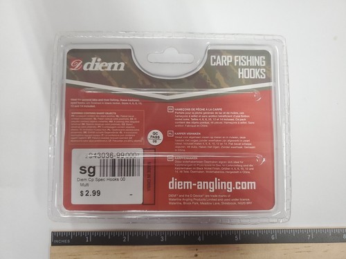 Diem Carp Fishing Barbless Hooks Set - 6 Sizes (#4-14) plus Box - Picture 3 of 3