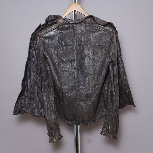 ALL SAINTS Leather Shirt Jacket SMALL Mens Celebrity Overshirt Brown LORRIMER - Picture 11 of 24