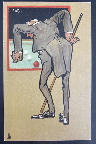 Amazing Collection Lot of 6 Postcard Billiards JVA Set 1900s - Picture 5 of 8