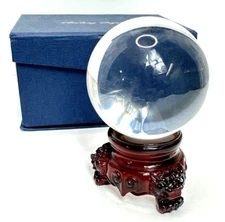 Crystal Ball Redwood Lion Resin Stand Amlong Crystal 3 inch Clear MYSTIC
