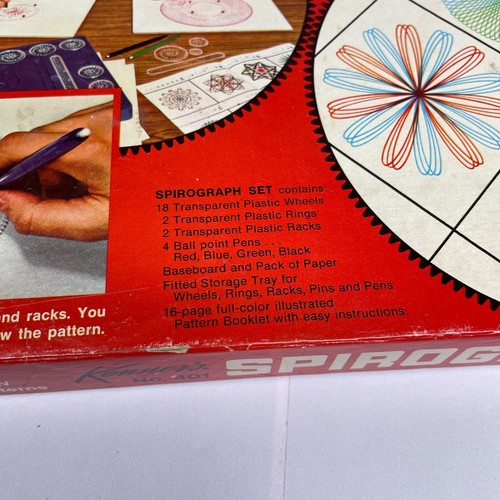 Vintage Kenner 1967 Spirograph Set 401 Complete Blue Tray Drawing Art Toy - Picture 10 of 10