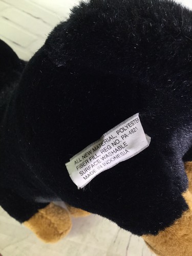 Vintage FAO Schwarzer Dackel Weiner Hot Dog Welpe Plüschtier Stofftier Schwarz Hellbraun - Bild 7 von 8