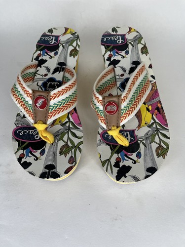 Sakroots Peace Muliticolor Wedge Flip Flop Sandals Women’s Size 6.5 Textile - Picture 9 of 17