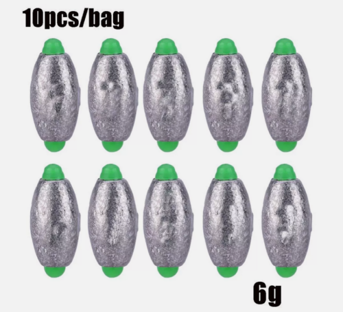 2g-60g Pesi Linea Affondatori Pesca Piombo Caduta Affondatore Gancio Connettore Forma Oliva - Foto 12 di 40