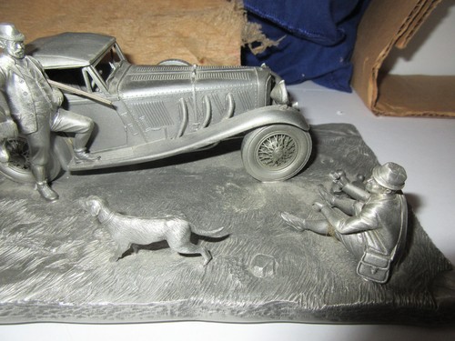 1977 Pewter Franklin Mint 1929 MERCEDES BENZ SSK DUCK HUNTER DOG Raymond Meyers - Picture 9 of 11