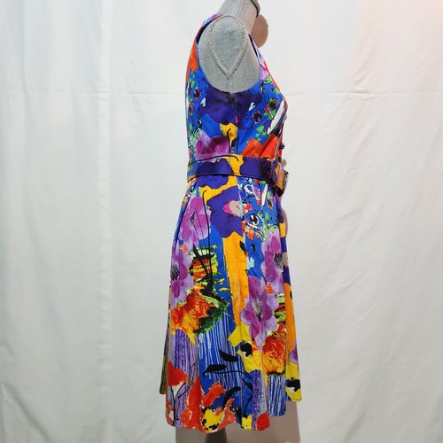 Spense Womens Belted A-Line Dress Button Closure V Neck Style Sleeveless Size 8 - Bild 5 von 7